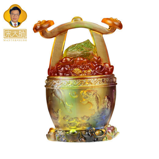 宋韶光大师2026年 九鱼聚宝桶 古法琉璃摆件桌面摆件 商品图5