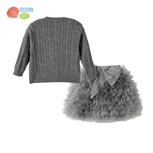 贝贝怡复古毛衣+网纱短裙套装春秋新款女童甜套装ZB3ET064 商品图6