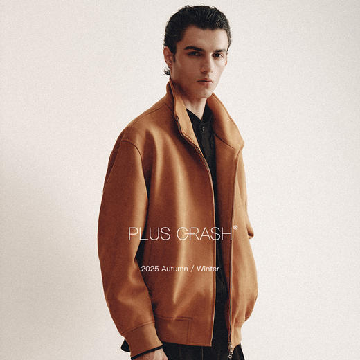 PLUS CRASH2025秋季新款立领男士夹克老钱风复古休闲百搭宽松外套 商品图1