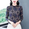 XMZ1263德绒半高领打底衫女长袖t恤春秋冬新款洋气妈妈印花加绒加厚上衣 商品缩略图2