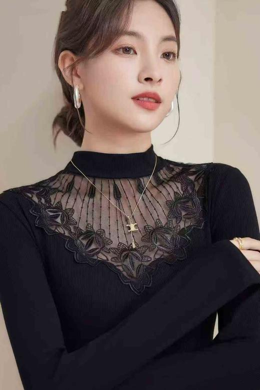 蕾丝刺绣花边时尚小衫内搭外穿肌底衣舒适透气自带气质16685102 商品图1