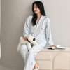 自然醒致柔针织棉(带胸垫)睡衣女士春秋季长袖带胸垫一体秋冬款开衫家居服套装QH 商品缩略图3