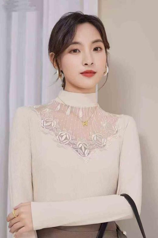 蕾丝刺绣花边时尚小衫内搭外穿肌底衣舒适透气自带气质16685102 商品图5