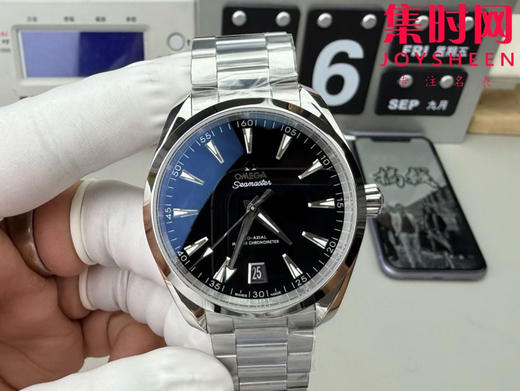 欧米茄VS海马150米系列 新款黑色盘 光面黑盘 6点位日历 Aqua Terra 150米腕表 8900一体机 男士腕表 表径41mm 商品图0