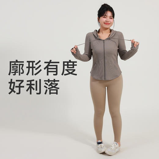 【限时秒】YOGACODE【火树银花系列】秋冬抽绳瑜伽长袖大码宽松收腰显瘦健身服上衣DWZ225659 商品图4