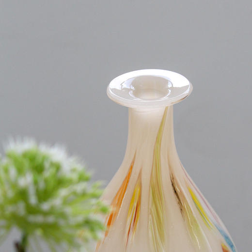 原创设计高级彩色点点奶黄色手工中古风琉璃玻璃花瓶花器插花摆件 商品图4