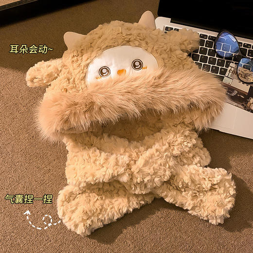 【会动的兔耳朵！可爱兼保暖！】可爱小绵羊毛绒帽 女冬季新款防寒保暖帽子 围巾一体加厚护耳雷锋帽 商品图7