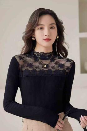 热奶肌底衣蕾丝小衫立领高弹舒适内穿外搭自带气质款16685101