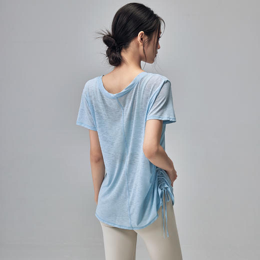 【限时秒】YOGACODE【火树银花系列】运动罩衫女侧边抽褶显瘦遮肉瑜伽上衣轻薄宽松透气长袖t恤DWI116169 商品图1