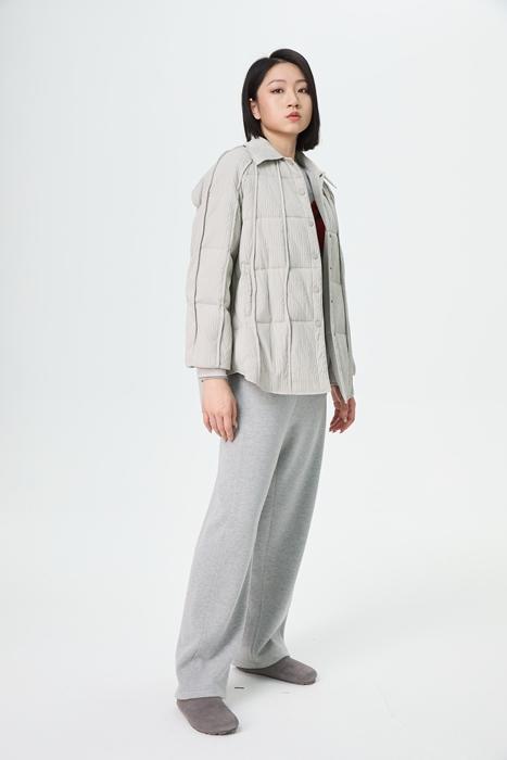 【超级爆款推荐】’水淼2025冬新款时尚大气波浪边羽绒服1816 商品图0