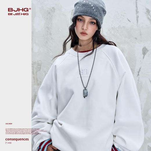 BJHG不计后果重磅暖皮羽绒卫衣男款秋季美式复古白鹅绒圆领卫衣女 商品图4