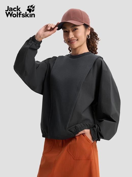 【云粉节】【6折】6楼JACKWOLFSKIN狼爪春款NORDEN女士户外针梭织拼接休闲卫衣A63731-6350吊牌价899折后价539 商品图0