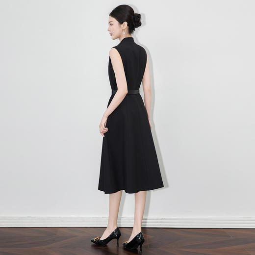 「高货wl」全新升级【铂金会员404/天猫539/差价135】(51631)洛诗琳轻奢气质通勤无袖连衣裙2025秋季收腰修身A字裙女 商品图2