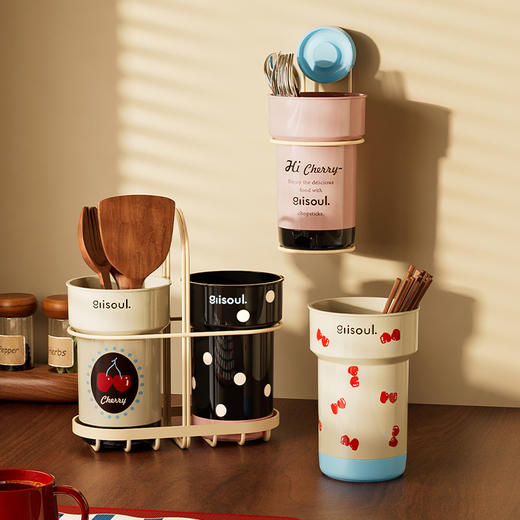 摩登主妇餐具收纳盒套装厨房桌面沥水筒筷子罐调料罐收纳架组合摆件 商品图0
