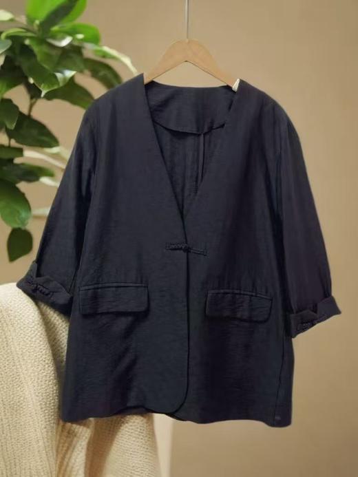 【秋新品】7581款86%天丝国风七分袖提花外套-喜出 商品图2