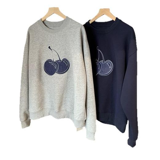 元气减龄！樱桃牛仔贴布保暖亲肤小个套头圆领卫衣女2025秋冬款！ 商品图4