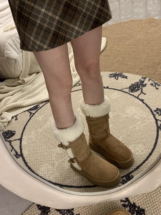 【女款】河南桑坡雪地靴 高筒卷毛骑士靴 雪地靴羊皮毛一体35-40码 商品图4