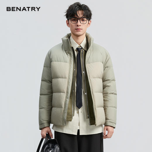 贝纳川冬季新品细格拼接立领面包ECF405261 商品图8