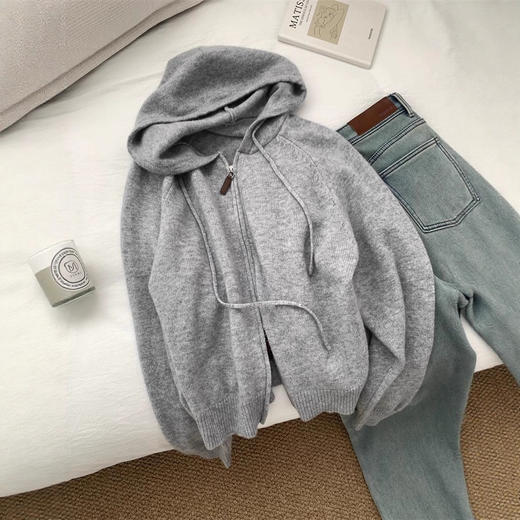 好品质不容错过！2025羊毛羊绒外套简约洋气百搭连帽针织衫开衫拉链衫！ 商品图3