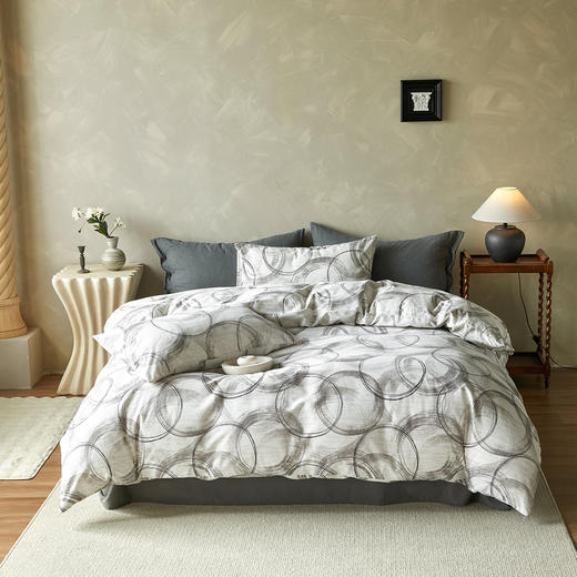 【全棉磨毛】复古田园风秋冬季加厚保暖全棉磨毛四件套纯棉 被套床单床上用品 商品图12