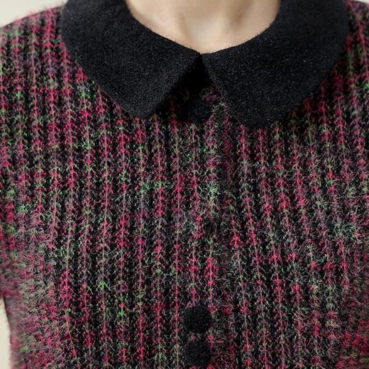 QYM 792080-Y厚款仿貂绒连衣裙妈妈装中长款弹力休闲裙 商品图3