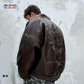 BJHG不计后果机车风羽绒服男女款冬季外套美式复古运动棒球羽绒服