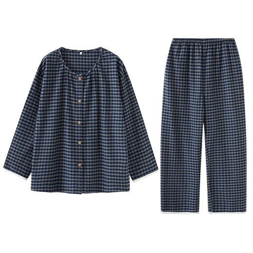 【全棉磨毛】文艺感~全棉睡衣女秋冬季2025款款纯棉长袖家居服超码宽松套装 商品图4