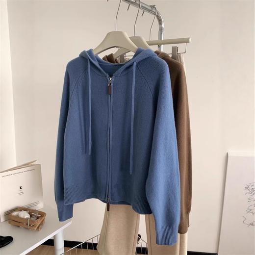好品质不容错过！2025羊毛羊绒外套简约洋气百搭连帽针织衫开衫拉链衫！ 商品图2