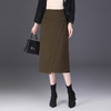 WM-68110-L时尚毛呢不规则包臀半身裙女2025秋冬新款a字裙一步休闲中长裙 商品缩略图1