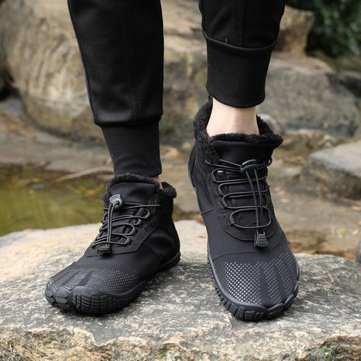 秋冬季五指登山鞋户外保暖防护雪地靴防泼水面料加绒耐穿休闲棉鞋 商品图2