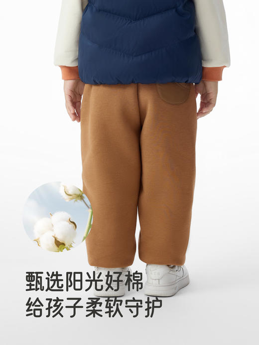 英氏儿童夹棉长裤子秋冬保暖加厚束脚卫裤外出男童YRKCJ4R019A 商品图4