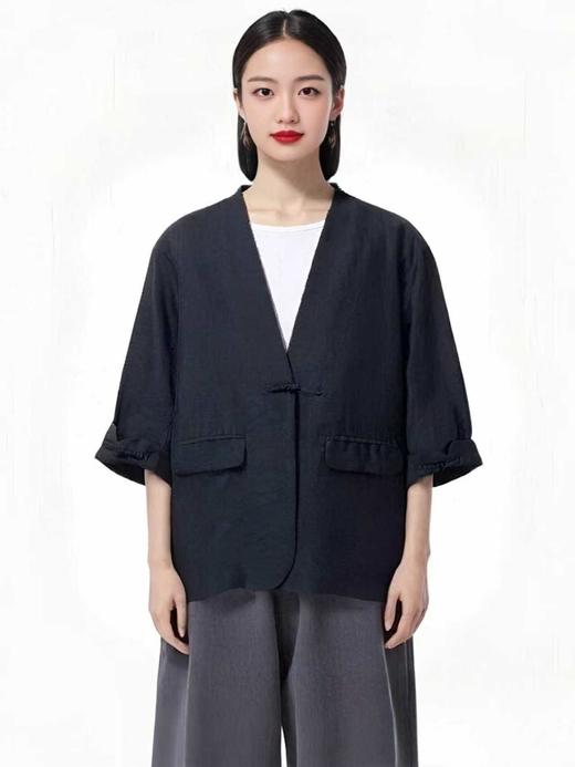 【秋新品】7581款86%天丝国风七分袖提花外套-喜出 商品图0