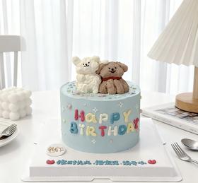 线条狗立体小动物可爱卡通蛋糕-低糖处理无添加