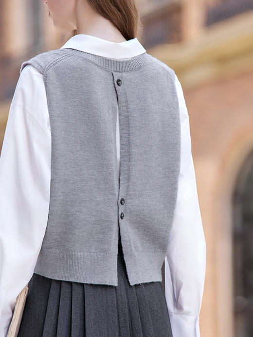 【百图lulu定制】【菱格纹背心】 菱格纹针织马甲背心 商品图7