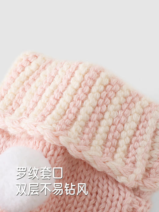 英氏女童手套冬季甜美可爱小兔子粉嫩萌舒适保暖新款YRPMJ4R015A 商品图4