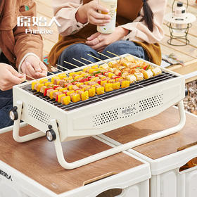 原始人烧烤炉家用折叠便携式烤肉架户外木炭碳烤炉架子网工具