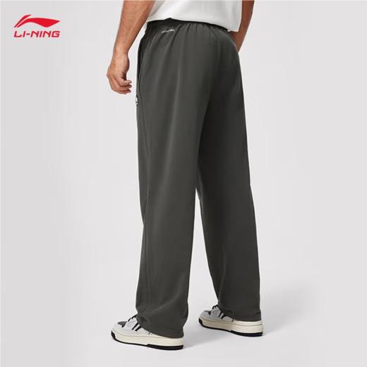 李宁男子直筒舒适宽松针织运动裤AKLU201-3曜石灰 商品图1
