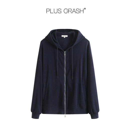 PLUS CRASH2025秋季新款松弛感老钱风拉链卫衣外套夹克休闲裤套装 商品图7