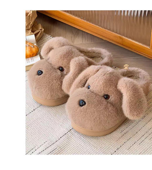 【巨保暖又舒服！脚不冷了】全包棉拖鞋女新款室内家居冬季保暖防滑可爱小狗学生宿舍毛绒棉鞋。rc 商品图4