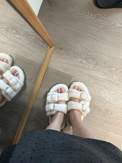 【每双送一对袜子】牛皮羊毛系列毛拖鞋！不退可换码～ 商品图3