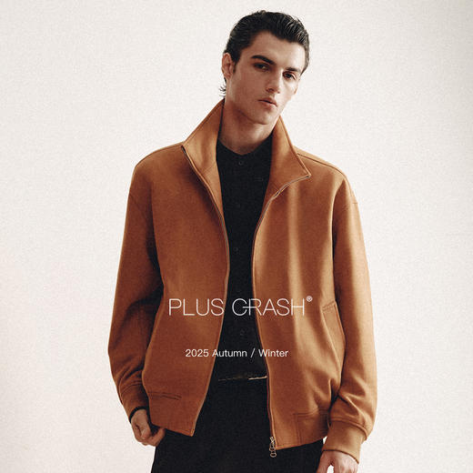 PLUS CRASH2025秋季新款立领男士夹克老钱风复古休闲百搭宽松外套 商品图0
