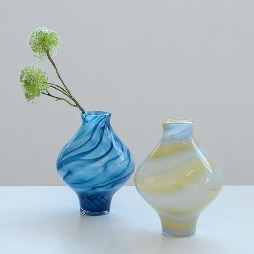现代简约渐变纹花瓶仿真花摆件家居样板房客厅玄关台面郁金香装饰 商品图2