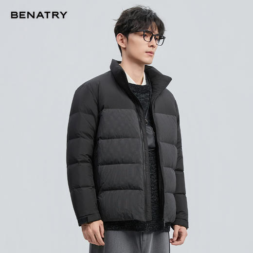 贝纳川冬季新品细格拼接立领面包ECF405261 商品图6