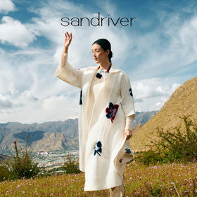 真丝羊绒相拼手工毛毡女大衣  SJF97W319N