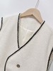 11.11直降到底！！【秋新品】7059米白小香风编织边马甲背心-喜出 商品缩略图2