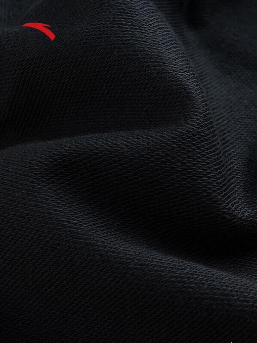 安踏（ANTA）滑板系列 休闲百搭潮流印花运动裤宽松纯棉针织长裤172538305 基础黑-2 商品图5