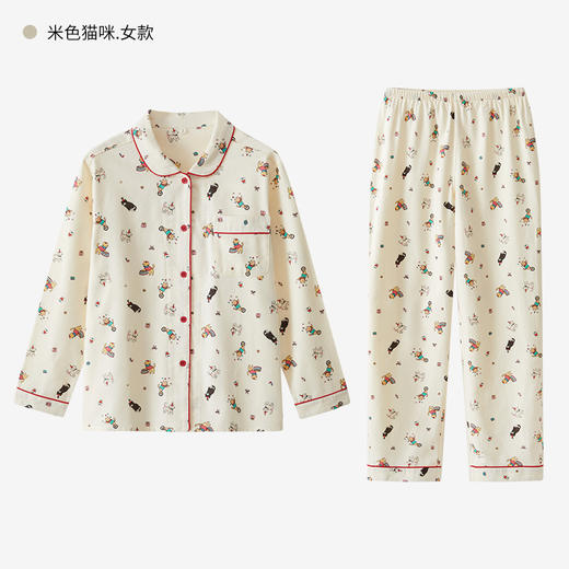 【全棉磨毛】 2025春秋新款全棉磨毛绒布睡衣女士长袖卡通家居服纯棉套装大码 商品图5