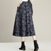 PH-1602印花半身裙女秋冬2025新款高腰显瘦大摆裙遮胯中长款a字裙百褶裙 商品缩略图3