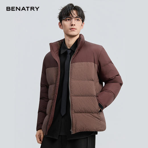 贝纳川冬季新品细格拼接立领面包ECF405261 商品图2