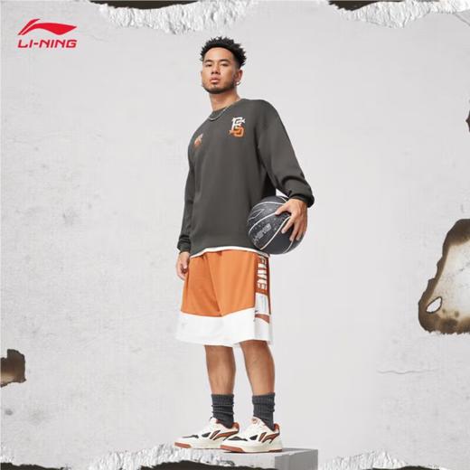 李宁男子秋季反伍系列套头卫衣AWDU259-7曜石灰 商品图0